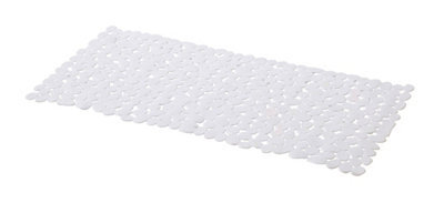 GoodHome Koros White Pebbles Rectangular Bath & Shower Mat (L)70Cm (W)33Cm - image 1