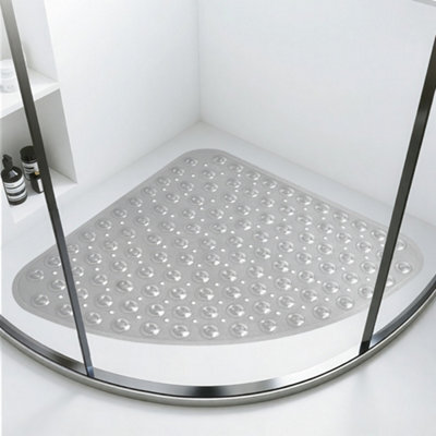 Non-Slip Corner Shower Mat 54 X 54Cm Bath Mat With Strong Suction Cups Grip & Drain Holes, Anti-Mould, Machine Washable, Bpa-Free - image 1