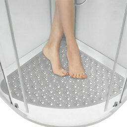 Non-Slip Corner Shower Mat 54 X 54Cm Bath Mat With Strong Suction Cups Grip & Drain Holes,  Anti-Mould, Machine Washable, Bpa-Free - thumbnail 8