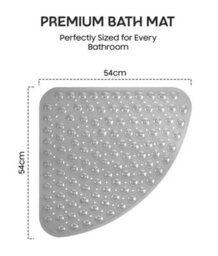 Non-Slip Corner Shower Mat 54 X 54Cm Bath Mat With Strong Suction Cups Grip & Drain Holes,  Anti-Mould, Machine Washable, Bpa-Free - thumbnail 3