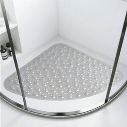 Non-Slip Corner Shower Mat 54 X 54Cm Bath Mat With Strong Suction Cups Grip & Drain Holes,  Anti-Mould, Machine Washable, Bpa-Free - thumbnail 1
