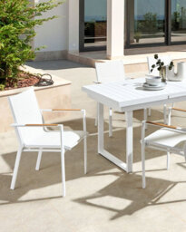 Beliani Set Of 4 Garden Chairs Busseto Metal White - thumbnail 4