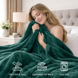Pamposh Flannel Fleece King Size Throw Blankets Microfiber Solid Blankets For Bed And Couch Ultrasoft Plush Fleece Blanket - thumbnail 3