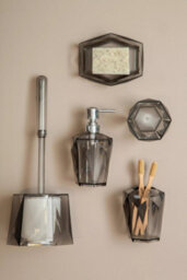 Orsina Dow Grey Acrylic Toilet Brush Holder - thumbnail 2
