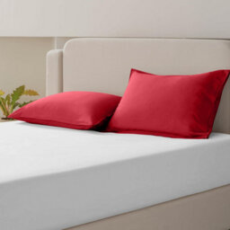 Bedlooms Dyed Pillowcase Pair- Soft Plain Pillow Covers Red Envelop Closure - Easy Care Pillowcase Bedding Set 50X75 Cm - thumbnail 9