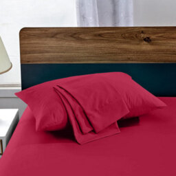 Bedlooms Dyed Pillowcase Pair- Soft Plain Pillow Covers Red Envelop Closure - Easy Care Pillowcase Bedding Set 50X75 Cm - thumbnail 6