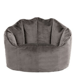 icon Sirena Scallop Chair Bean Bag Charcoal Grey Velvet Bean Bags - thumbnail 1