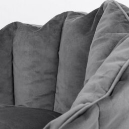icon Sirena Scallop Chair Bean Bag Charcoal Grey Velvet Bean Bags - thumbnail 7