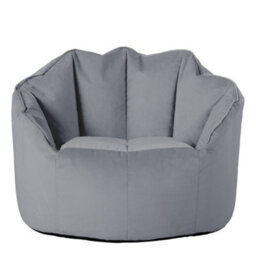 icon Sirena Scallop Chair Bean Bag Charcoal Grey Velvet Bean Bags - thumbnail 3