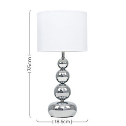 Valuelights Marissa Chrome Table Lamp With White Faux Silk Shade - thumbnail 9