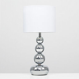 Valuelights Marissa Chrome Table Lamp With White Faux Silk Shade - thumbnail 4