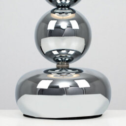 Valuelights Marissa Chrome Table Lamp With White Faux Silk Shade - thumbnail 3