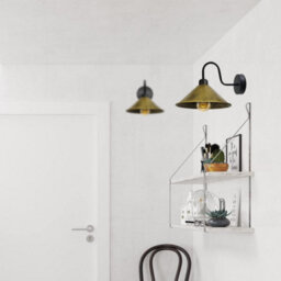 Vintage Industrial Wall Sconce E27 Brushed Brass Swan Neck Light Fixture With Bulb - thumbnail 4