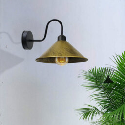 Vintage Industrial Wall Sconce E27 Brushed Brass Swan Neck Light Fixture With Bulb - thumbnail 2
