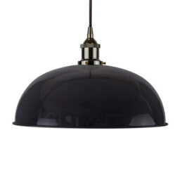 Navy Blue Worcester Painted Dome Pendant Light With Black Nickel Lamp Holder And Black Round Cable - Se Home - thumbnail 1