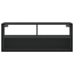 Berkfield Tv Cabinet Black 100X31X39.5 Cm Engineered Wood And Metal - thumbnail 4