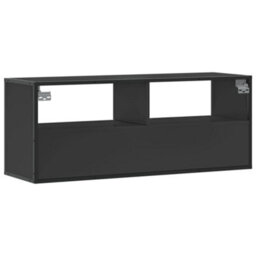 Berkfield Tv Cabinet Black 100X31X39.5 Cm Engineered Wood And Metal - thumbnail 6