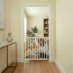 Safetots Simply Secure Wooden Gate, 72Cm - 79Cm, White, Wooden Stair Gate, Screw Fit Baby Gate, Safety Barrier - thumbnail 7