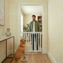 Safetots Simply Secure Wooden Gate, 72Cm - 79Cm, White, Wooden Stair Gate, Screw Fit Baby Gate, Safety Barrier - thumbnail 8
