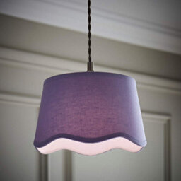 Valuelights Mabel Small Lilac Scallop Edge Linen Lamp Shade And Bulb (D)25Cm