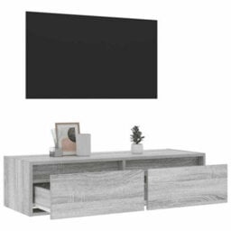 Berkfield Durable Tv Cabinet With Led Lights Grey Sonoma 100X35.5X25 Cm - thumbnail 5
