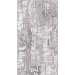 Livabliss Lustro-Abstract Beige Grey Off-White Modern Marble Living Dining Bedroom Rug 80 X 150 Cm Easy Care, Non Shedding - thumbnail 1