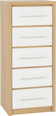Seconique Seville 5 Drawer Chest Oak And White - image 1