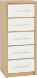 Seconique Seville 5 Drawer Chest Oak And White - thumbnail 1