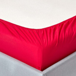 Homescapes Red Cotton Fitted Cot Sheets 200 Thread Count, 2 Pack - thumbnail 4
