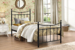 Save On Goods UK 3Ft Single Traditional,victorian Style Metal Tubular Steel Bed Frame Bedstead In Black Painted Finish - thumbnail 1