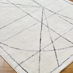Livabliss Galey Alix Architect-Modern Ivory Black Graphic High Pile Living Dining Bedroom Rug 200 X 275 Cm Easy Care, Non Shedding - thumbnail 6