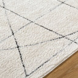 Livabliss Galey Alix Architect-Modern Ivory Black Graphic High Pile Living Dining Bedroom Rug 200 X 275 Cm Easy Care, Non Shedding - thumbnail 3