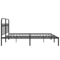 Berkfield Metal Bed Frame Without Mattress With Headboard Black 183X203Cm - thumbnail 5