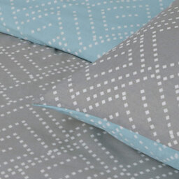 Gr8 Home Sleepdown Square Dot Geo Grey Geometric Reversible Duvet Set Quilt Cover Bedding Super King - thumbnail 3