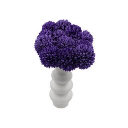 Woodside Home Living Artificial Chrysanthemum Ball Flowers - Purple Set Of 12 - thumbnail 2