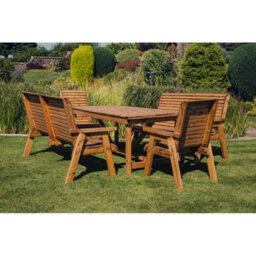 Churnet Valley Garden Furniture Ltd Valley 8 Seat Set 2Xc 2X3B - Timber - L220 X W330 X H95 Cm - Minimal Assembly Required - Set Of Waterproof Cushions Included - thumbnail 2
