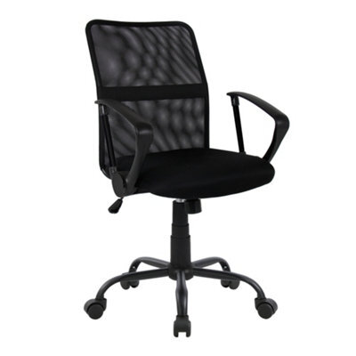 Black Mesh Office Chair (H)1050mm (W)600mm (D)570mm - image 1