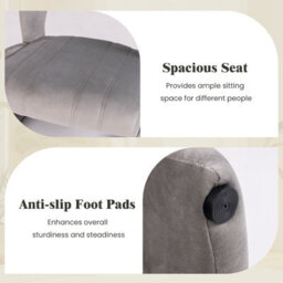 Costway Accent Chair With Ottoman Upholstered Velvet Single Sofa Chair Armchair - thumbnail 8