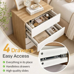 4 Drawer Chest Of Drawers Modern Bedroom Furniture Scandinavian Style Matt White - thumbnail 3