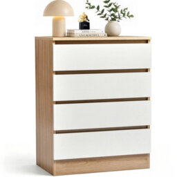 4 Drawer Chest Of Drawers Modern Bedroom Furniture Scandinavian Style Matt White - thumbnail 1
