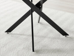 Furniturebox Uk Novara Grey Concrete Effect Black Leg 120Cm Round Dining Table & 4 Cream Halle Chairs - thumbnail 7