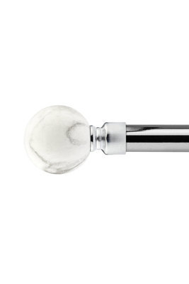 Unknown 16-19mm Mineral Extendable Eyelet Metal Curtain Pole Set Brushedsilver 120-210Cm - image 1