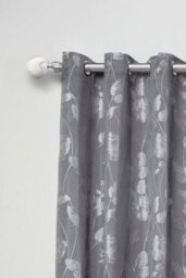 Unknown 16-19mm Mineral Extendable Eyelet Metal Curtain Pole Set Brushedsilver 120-210Cm - thumbnail 2