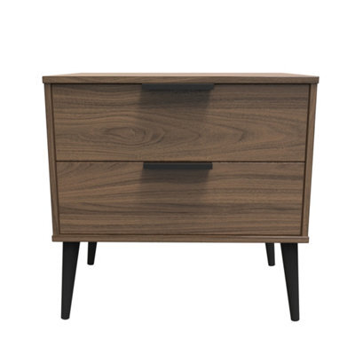 Fuji 2 Drawer Side Table In Carini Walnut (Ready Assembled) - image 1