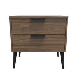 Fuji 2 Drawer Side Table In Carini Walnut (Ready Assembled) - thumbnail 1