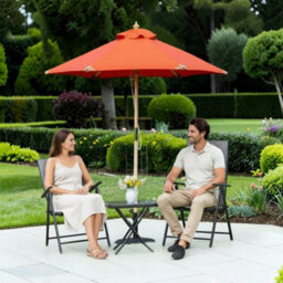 Garden Market Place The Garden Marketplace 2M Premium Hardwood Garden Parasol Umbrella Terracotta - thumbnail 7