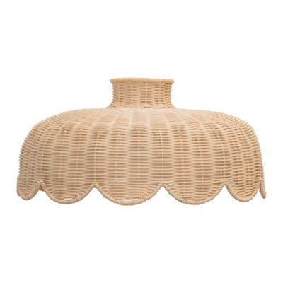 Valuelights Nevaeh Rattan Wicker Scallop Easy Fit Ceiling Light Shade (D)38Cm - image 1