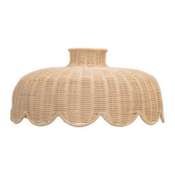Valuelights Nevaeh Rattan Wicker Scallop Easy Fit Ceiling Light Shade (D)38Cm
