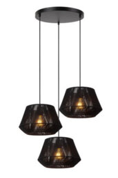 Lucide Jessica Pendant Light Diameter 35.5Cm 3Xe27 - Black - thumbnail 1