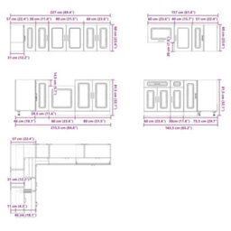 Berkfield 11 Piece Kitchen Cabinet Set Kalmar Old Wood Engineered Wood - thumbnail 9